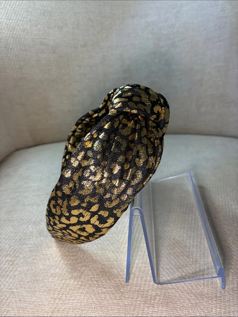 Headband Black and Gold Leopard Knot Headband - Women Accessories